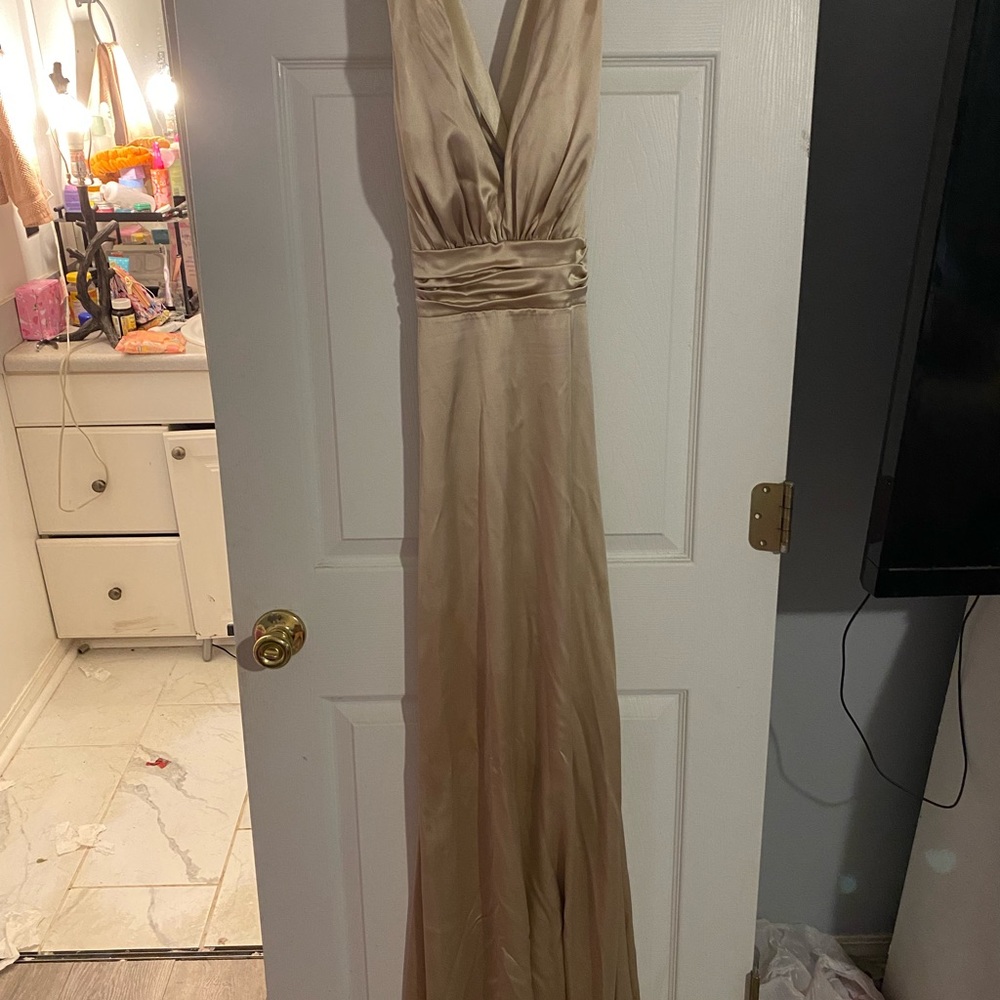 Revelry bridesmaids dress. Champagne gold.